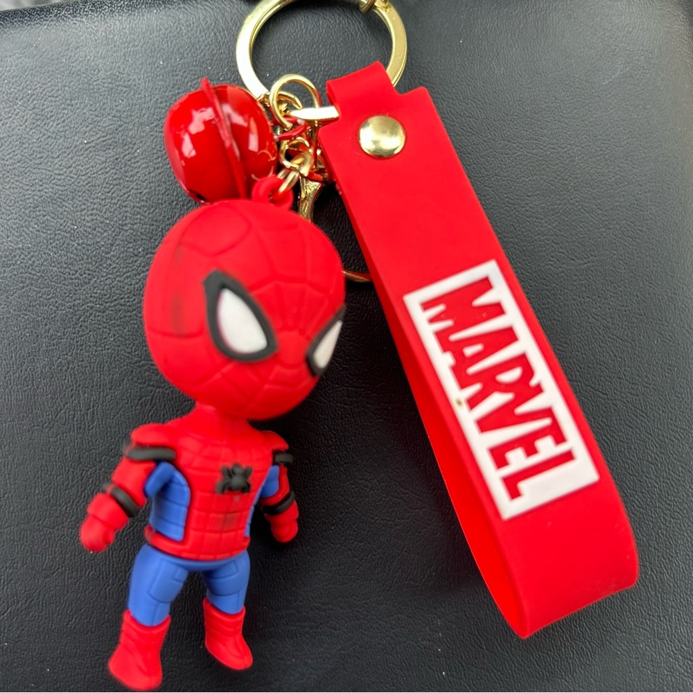 Marvel Spider-Man Red and Blue Action Figure Keychain